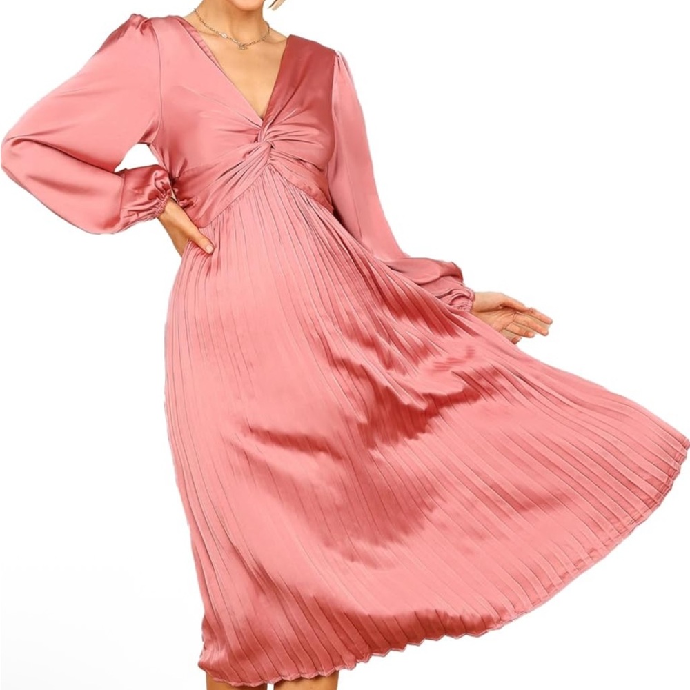 Petal and Pup Noelle Twist Front Pleated Midi Dress